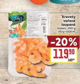 Billa Krevety vařené loupané balení nabídka