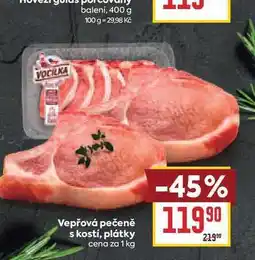 Billa Vepřová pečeně s kostí, plátky nabídka