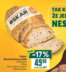 Billa Oskar Slunečnicový chléb z naší pece nabídka