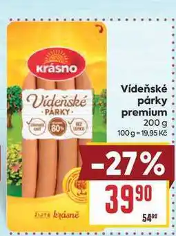 Billa Videňské párky premium nabídka