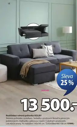 JYSK Rozkládací rohová pohovka vejlby nabídka
