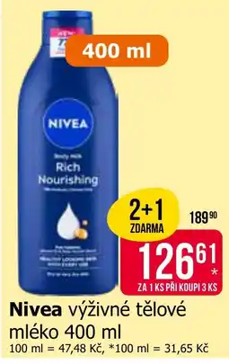 Teta Nivea výživné tělové mléko nabídka