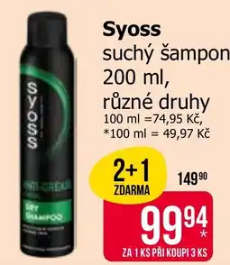 Teta Syoss suchý šampon nabídka