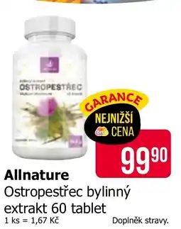 Teta Allnature Ostropestřec bylinný extrakt nabídka