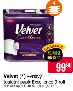 Teta Velvet 4vrstvý toaletní papír Excellence nabídka