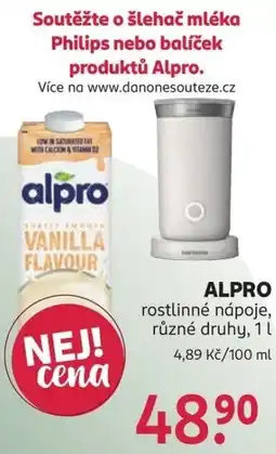 Rossmann Alpro rostlinné nápoje nabídka