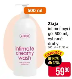 Teta Ziaja intimate creamy wash nabídka