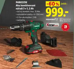 Lidl Parkside aku kombinované nářadí 3 v 1, 2 ah nabídka