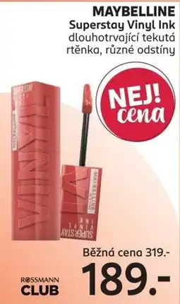 Rossmann Maybelline Superstay Vinyl Ink nabídka