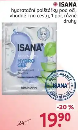 Rossmann Isana hydratační polštářky pod oči nabídka