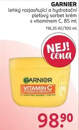 Rossmann Garnier lehký rozjasňující a hydratační pleťový sorbet krém s vitamínem C nabídka