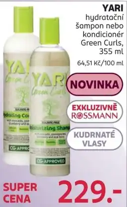 Rossmann Yari hydratační šampon nebo kondicionér green curls nabídka