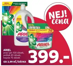 Rossmann Ariel prací gel 100 dávek, prášek 85 dávek, kapsle 70 dávek nabídka