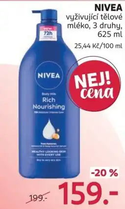 Rossmann Nivea vyživující tělové mléko nabídka