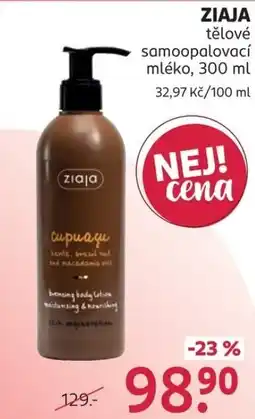 Rossmann Ziaja tělové samoopalovací mléko nabídka