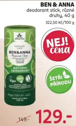 Rossmann Ben & Anna deodorant stick nabídka
