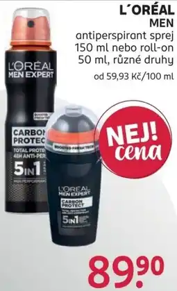 Rossmann L'oréal men antiperspirant sprej nabídka