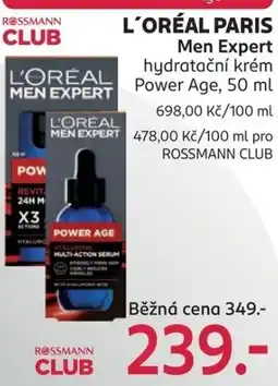 Rossmann L'oréal paris men expert hydratační krém power age nabídka