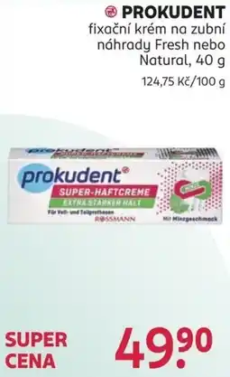 Rossmann Prokudent fixační krém na zubní náhrady Fresh nebo Natural nabídka