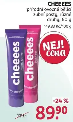 Rossmann Cheeese přírodní ovocné bělicí zubní pasta nabídka