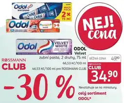 Rossmann Odol Velvet zubní pasta nabídka