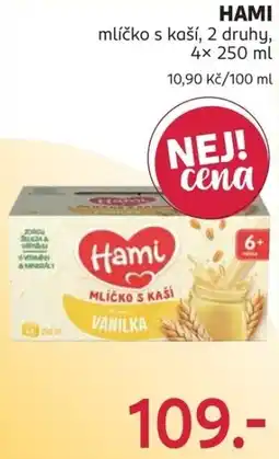 Rossmann Hami mlíčko s kaší nabídka