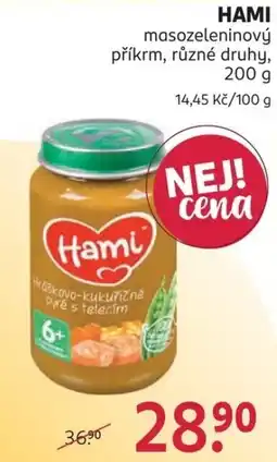 Rossmann Hami masozeleninový příkrm, různé druhy nabídka