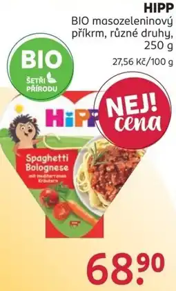 Rossmann Hipp bio masozeleninovy prikrm ruzne druhy nabídka