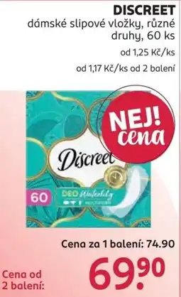 Rossmann Discreet dámské slipové vložky nabídka