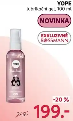 Rossmann Yope lubrikační gel nabídka