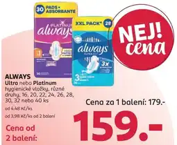 Rossmann Always ultra nebo platinum hygienické vložky nabídka