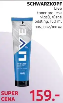 Rossmann Schwarzkopf Live toner pro lesk vlasů nabídka