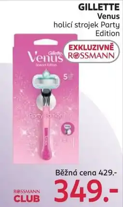Rossmann Gillette Venus holící strojek Party Edition nabídka