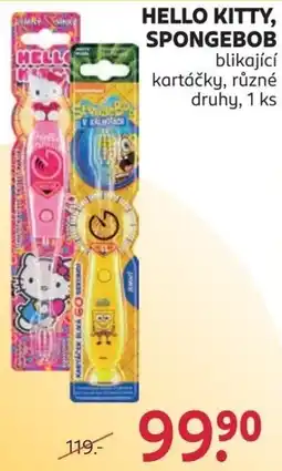 Rossmann Hello kitty, spongebob blikající kartáčky nabídka