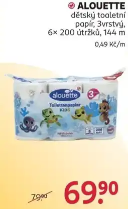 Rossmann Alouette dětský toaletní papír nabídka