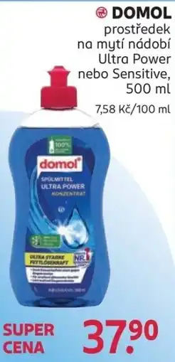 Rossmann Domol prostředek na mytí nádobí Ultra Power nebo Sensitive nabídka