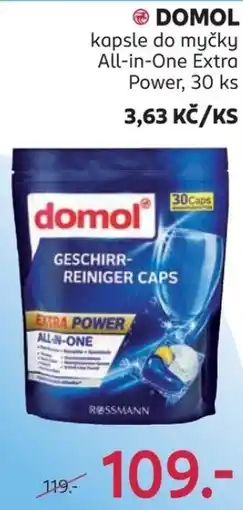 Rossmann Domol kapsle do myčky All-in-One Extra Power nabídka