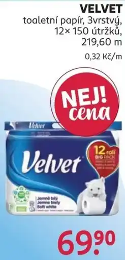 Rossmann Velvet toaletní papír nabídka