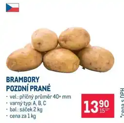 Makro BRAMBORY POZDNÍ PRANÉ nabídka