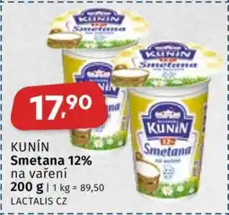 Coop KUNÍN Smetana 12% na vaření nabídka
