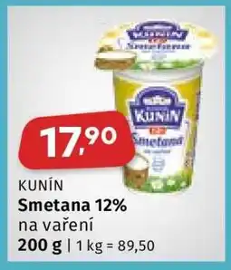 Coop KUNÍN Smetana 12% na vaření nabídka