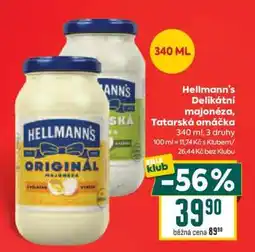 Billa Hellmann's Delikátní Majonéza, Tatarská omáčka nabídka