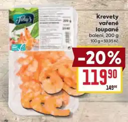 Billa Krevety vařené loupané nabídka