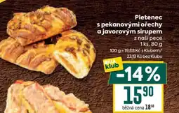 Billa PLETENEC S PEKANOVÝMI OŘECHY A JAVOROVÝM SIRUPEM nabídka