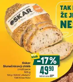 Billa OSKAR Slunečnicový chléb nabídka