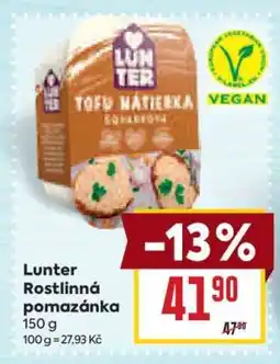 Billa LUNTER ROSTLINNÁ POMAZÁNKA nabídka