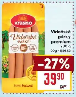 Billa Vídeňské párky premium nabídka