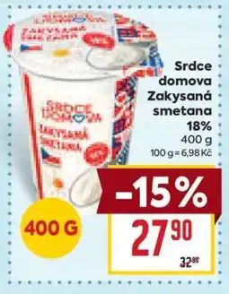 Billa Srdce domova Zakysaná smetana 18% nabídka