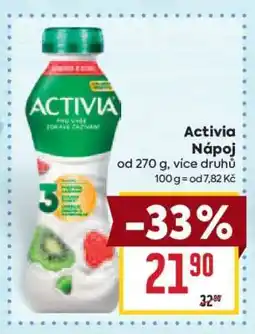 Billa Activia nápoj nabídka