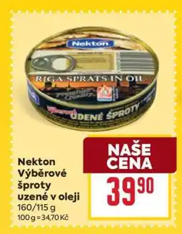 Billa Nekton Výběrové šproty uzené v oleji nabídka